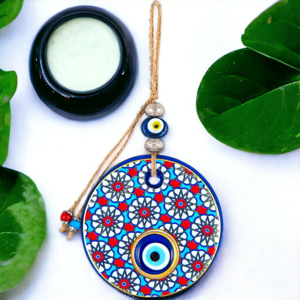 Evil Eye Wall Hanging Decor For Home/Windows | Mandala Evil Eye | Evil Eye Beads | Car Hanging Decor | Greek Evil Eye Authentic Wall Decor