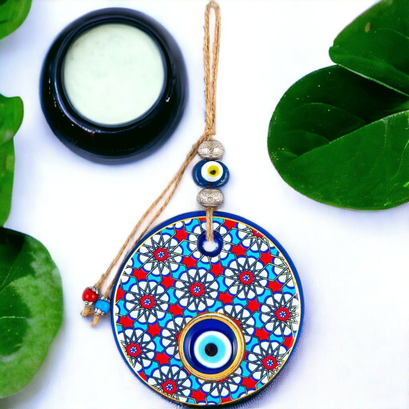 Evil Eye Wall Hanging Decor For Home/Windows | Mandala Evil Eye | Evil Eye Beads | Car Hanging Decor | Greek Evil Eye Authentic Wall Decor