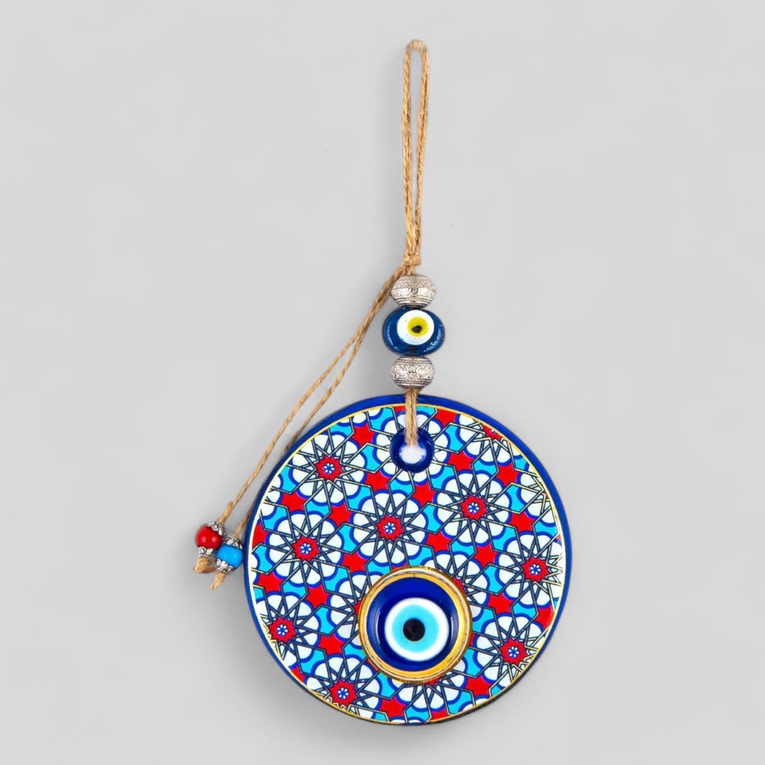 Evil Eye Wall Hanging Decor For Home/Windows | Mandala Evil Eye | Evil Eye Beads | Car Hanging Decor | Greek Evil Eye Authentic Wall Decor